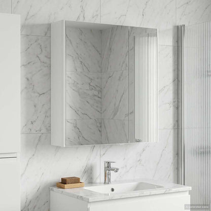 vidaXL Bathroom Mirror Cabinet White 63.5 x 15.5 x 70 cm