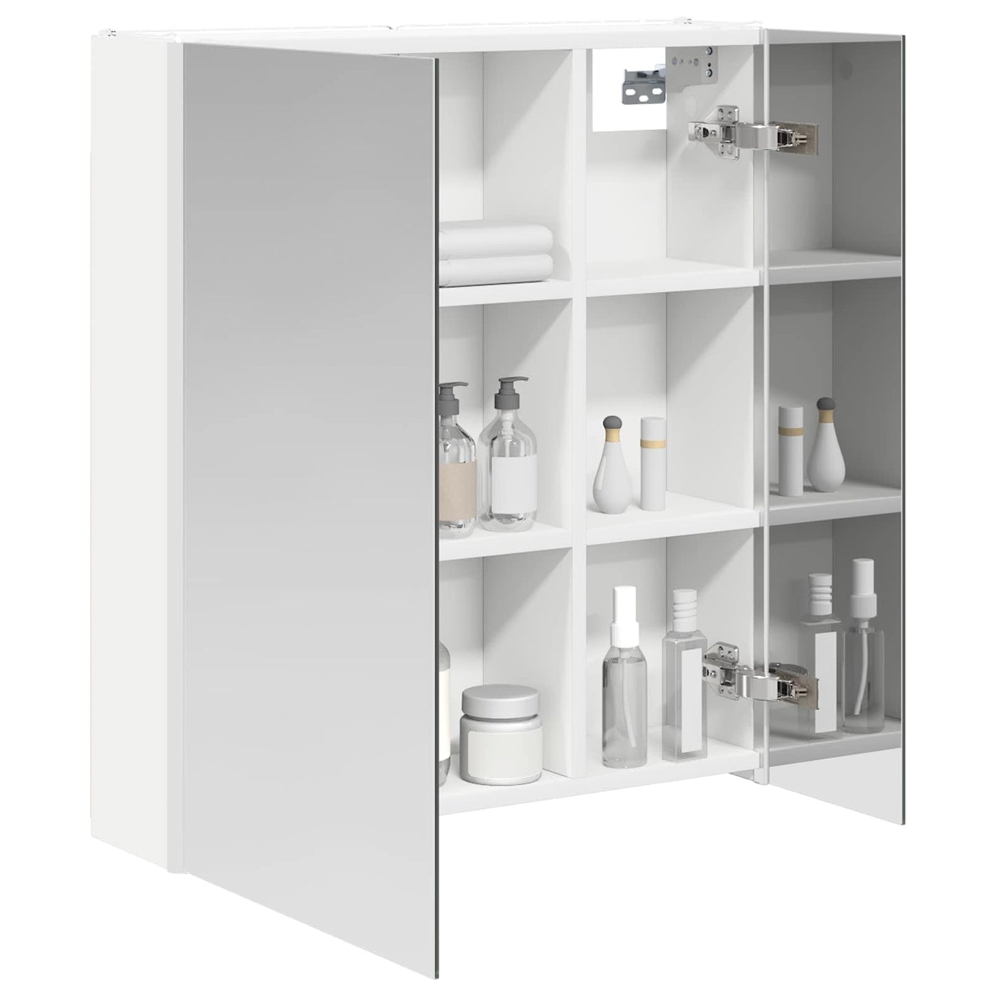 vidaXL Bathroom Mirror Cabinet White 63.5 x 15.5 x 70 cm