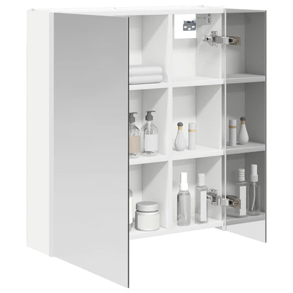 vidaXL Bathroom Mirror Cabinet White 63.5 x 15.5 x 70 cm