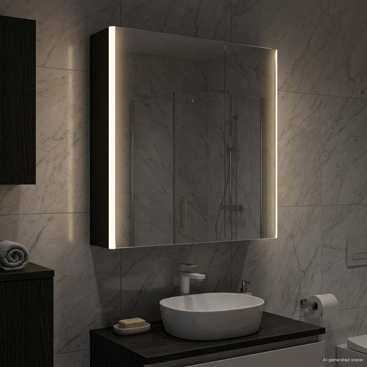 vidaXL Bathroom Mirror Cabinet Black Oak 63.5 x 15.5 x 70 cm