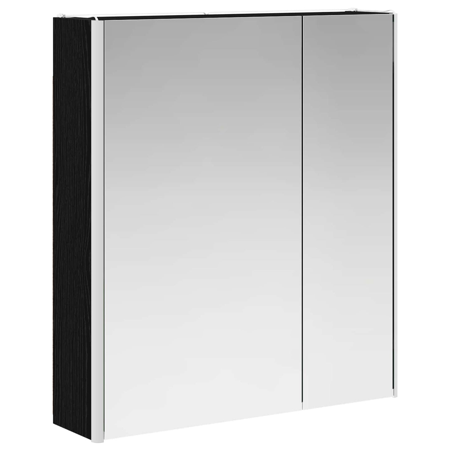 vidaXL Bathroom Mirror Cabinet Black Oak 63.5 x 15.5 x 70 cm