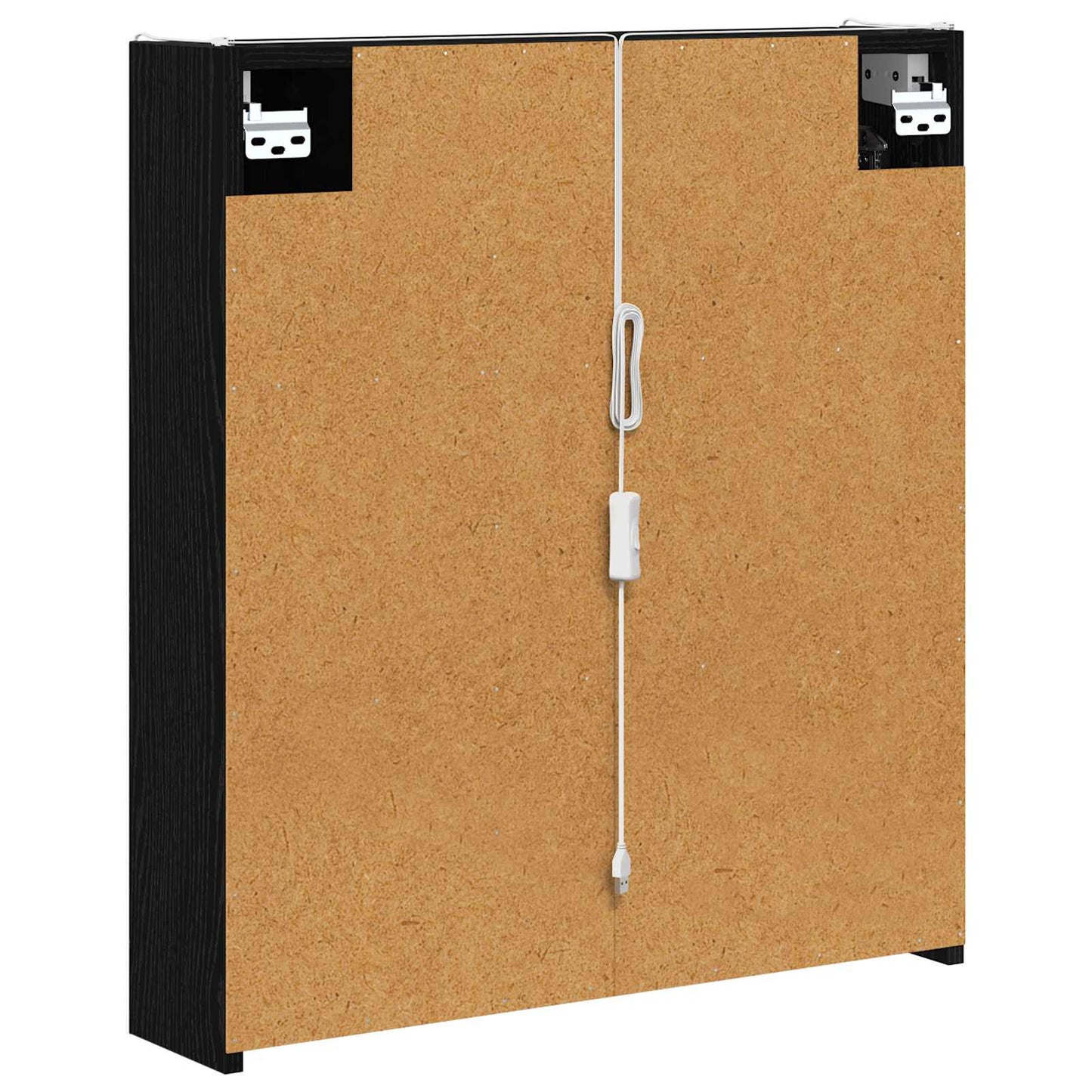 vidaXL Bathroom Mirror Cabinet Black Oak 63.5 x 15.5 x 70 cm