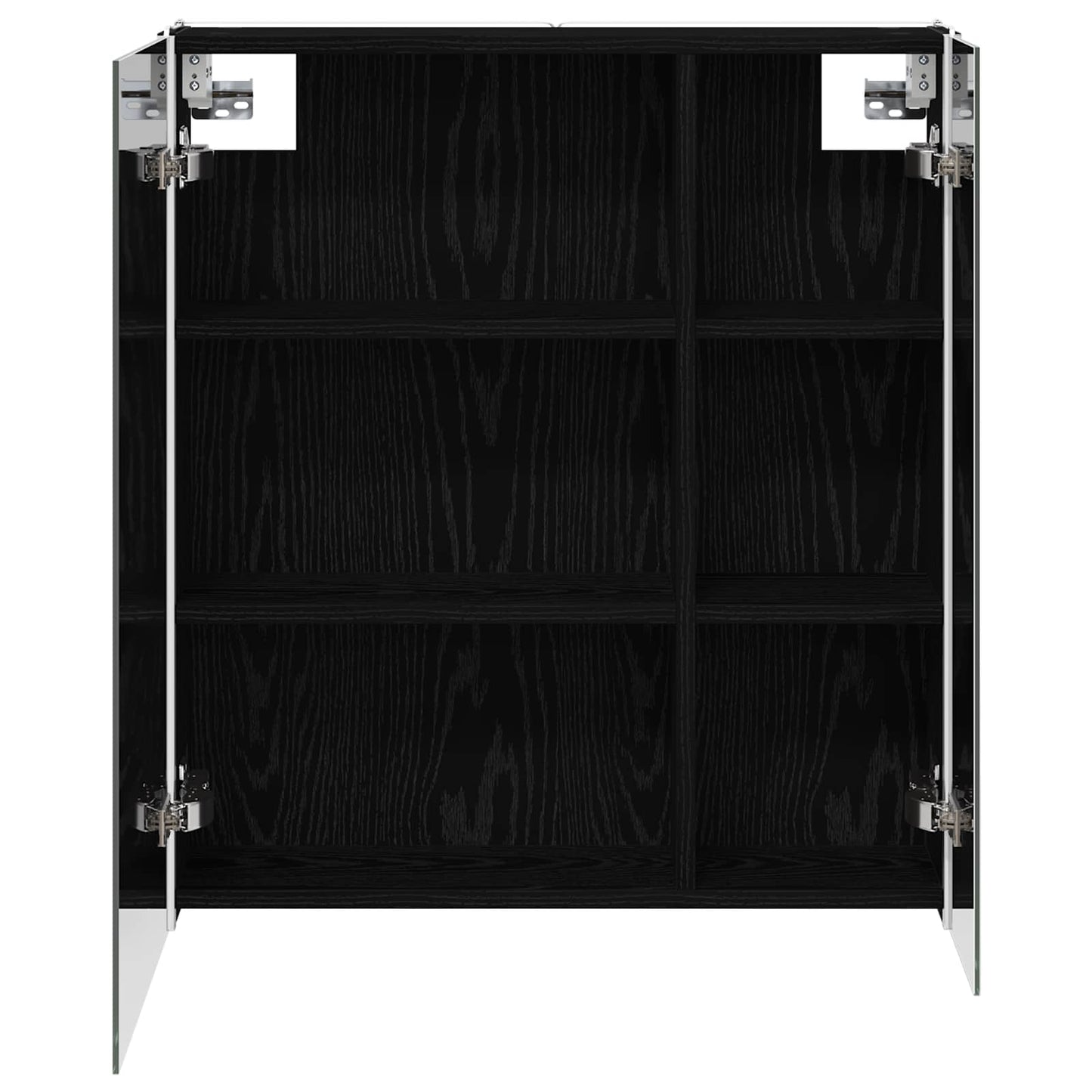 vidaXL Bathroom Mirror Cabinet Black Oak 63.5 x 15.5 x 70 cm