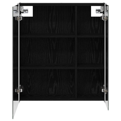 vidaXL Bathroom Mirror Cabinet Black Oak 63.5 x 15.5 x 70 cm