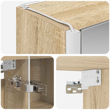 vidaXL Bathroom Mirror Cabinet Sonoma Oak 63.5 x 15.5 x 70 cm