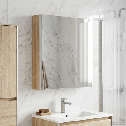 vidaXL Bathroom Mirror Cabinet Sonoma Oak 63.5 x 15.5 x 70 cm