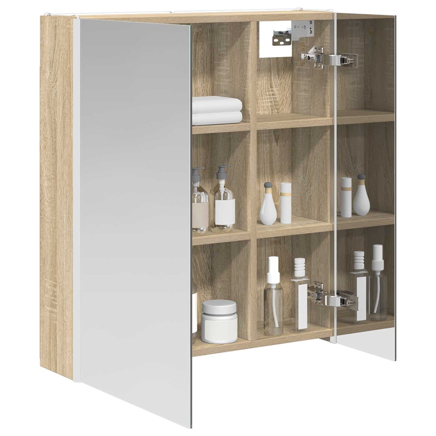 vidaXL Bathroom Mirror Cabinet Sonoma Oak 63.5 x 15.5 x 70 cm