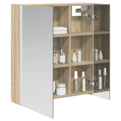 vidaXL Bathroom Mirror Cabinet Sonoma Oak 63.5 x 15.5 x 70 cm