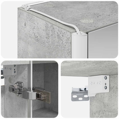 vidaXL Bathroom Mirror Cabinet Concrete Grey 63.5 x 15.5 x 70 cm