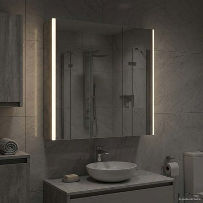 vidaXL Bathroom Mirror Cabinet Concrete Grey 63.5 x 15.5 x 70 cm