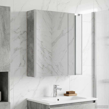vidaXL Bathroom Mirror Cabinet Concrete Grey 63.5 x 15.5 x 70 cm
