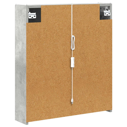 vidaXL Bathroom Mirror Cabinet Concrete Grey 63.5 x 15.5 x 70 cm