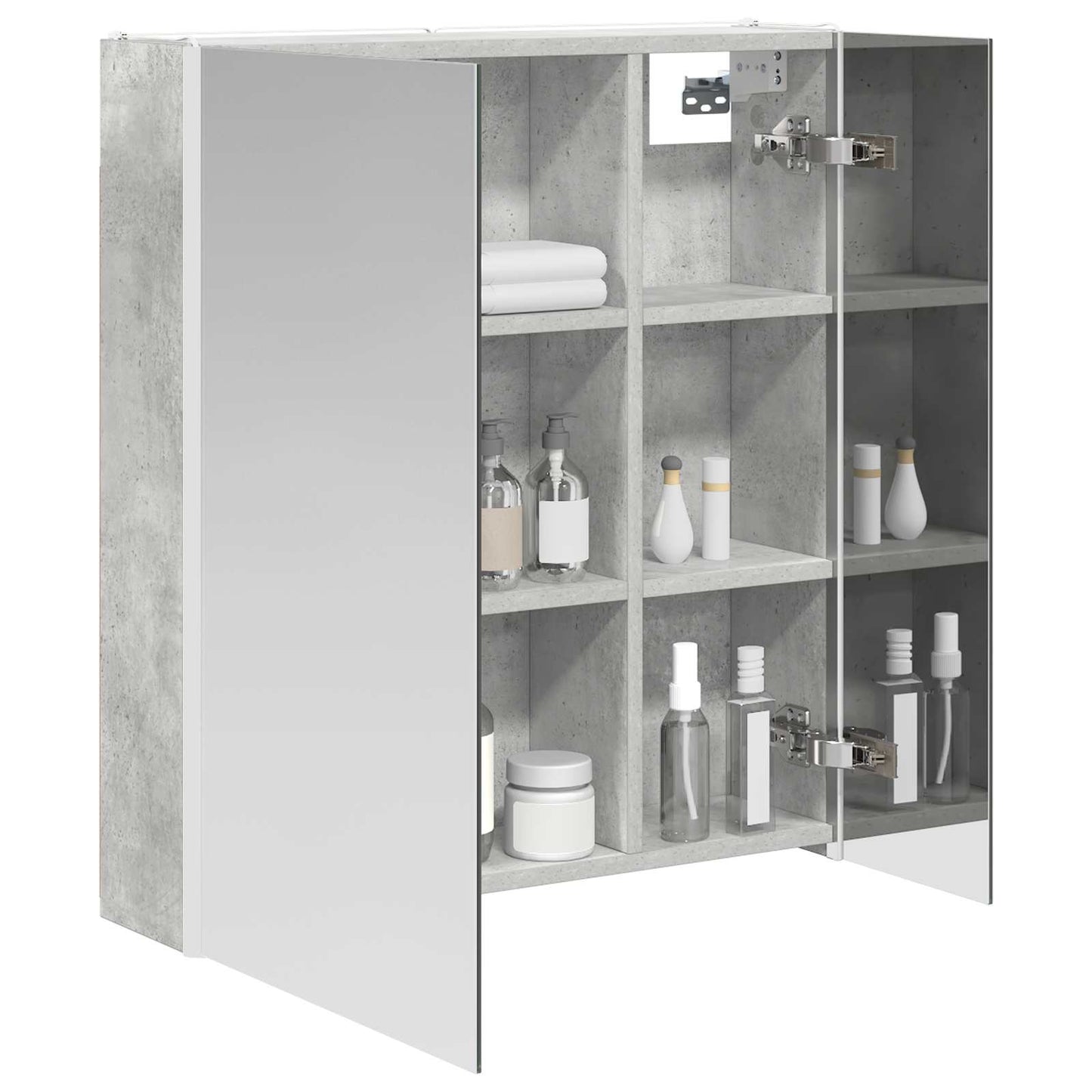 vidaXL Bathroom Mirror Cabinet Concrete Grey 63.5 x 15.5 x 70 cm