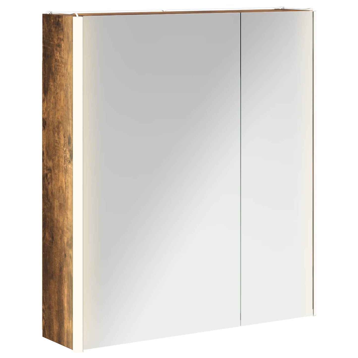 vidaXL Bathroom Mirror Cabinet Smoked Oak 63.5 x 15.5 x 70 cm