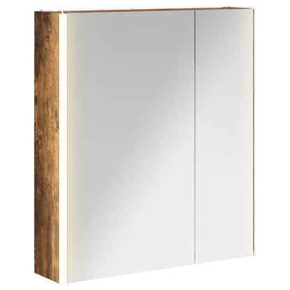 vidaXL Bathroom Mirror Cabinet Smoked Oak 63.5 x 15.5 x 70 cm