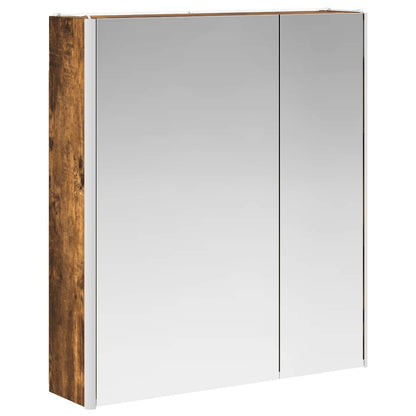 vidaXL Bathroom Mirror Cabinet Smoked Oak 63.5 x 15.5 x 70 cm