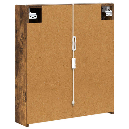 vidaXL Bathroom Mirror Cabinet Smoked Oak 63.5 x 15.5 x 70 cm