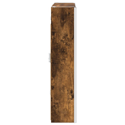 vidaXL Bathroom Mirror Cabinet Smoked Oak 63.5 x 15.5 x 70 cm
