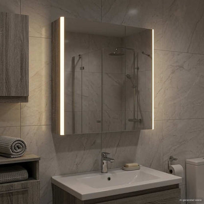 vidaXL Bathroom Mirror Cabinet Grey Sonoma 63.5 x 15.5 x 70 cm