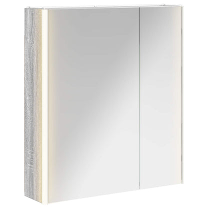 vidaXL Bathroom Mirror Cabinet Grey Sonoma 63.5 x 15.5 x 70 cm
