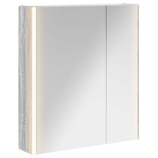 vidaXL Bathroom Mirror Cabinet Grey Sonoma 63.5 x 15.5 x 70 cm