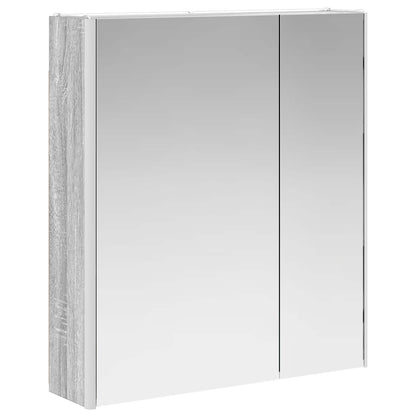 vidaXL Bathroom Mirror Cabinet Grey Sonoma 63.5 x 15.5 x 70 cm