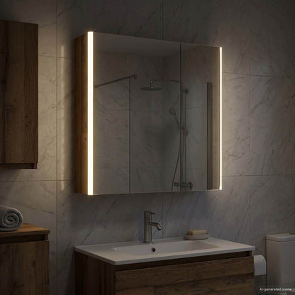 vidaXL Bathroom Mirror Cabinet Old Wood 63.5 x 15.5 x 70 cm