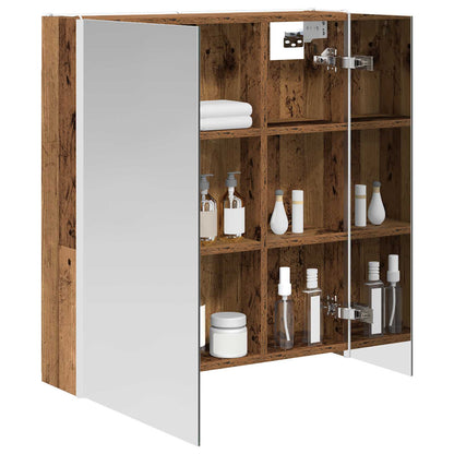 vidaXL Bathroom Mirror Cabinet Old Wood 63.5 x 15.5 x 70 cm