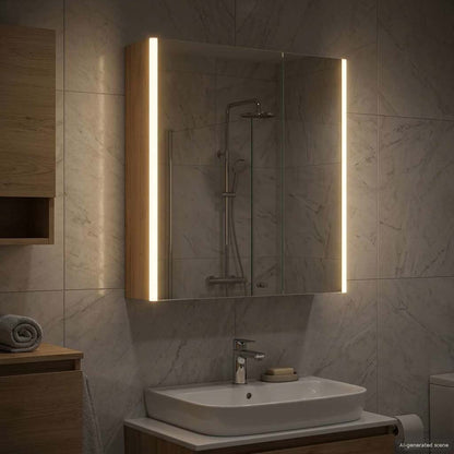 vidaXL Bathroom Mirror Cabinet Artisian Oak 63.5 x 15.5 x 70 cm