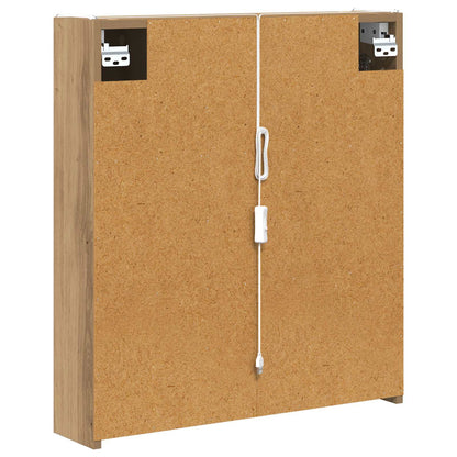 vidaXL Bathroom Mirror Cabinet Artisian Oak 63.5 x 15.5 x 70 cm