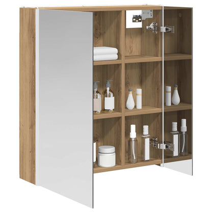 vidaXL Bathroom Mirror Cabinet Artisian Oak 63.5 x 15.5 x 70 cm