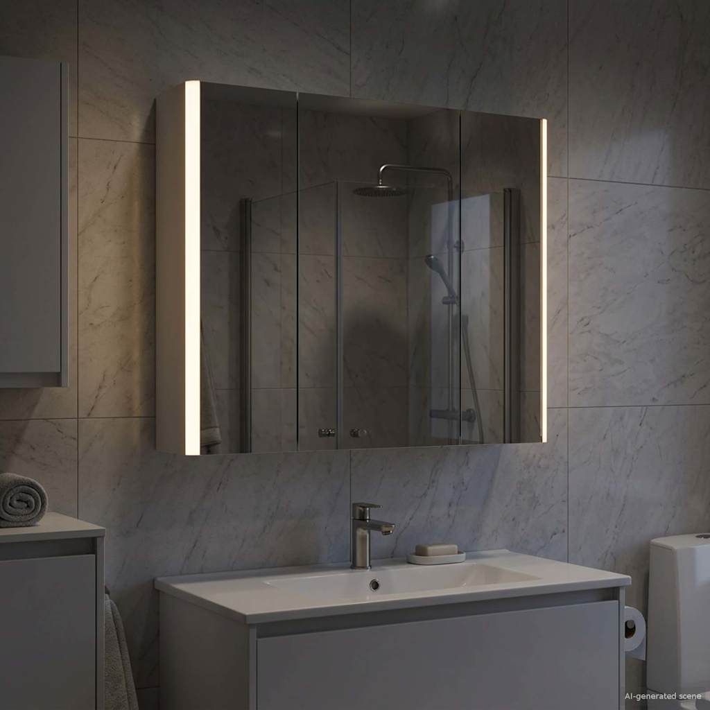 vidaXL Bathroom Mirror Cabinet White 63.5 x 15.5 x 60.5 cm