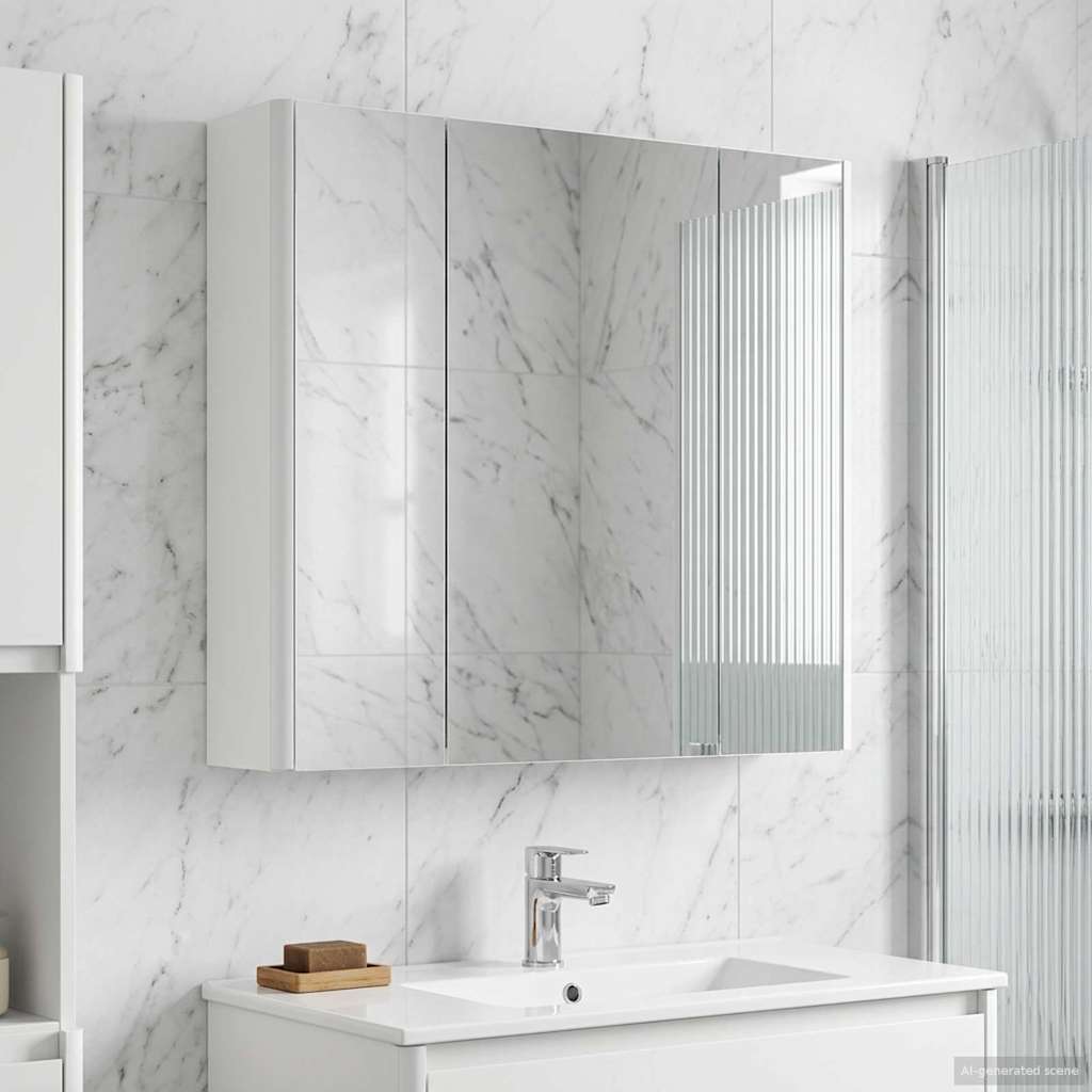 vidaXL Bathroom Mirror Cabinet White 63.5 x 15.5 x 60.5 cm