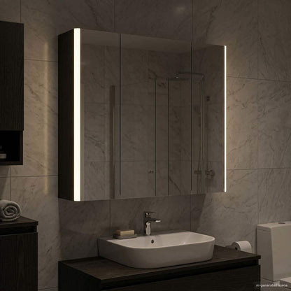 vidaXL Bathroom Mirror Cabinet Black Oak 63.5 x 15.5 x 60.5 cm