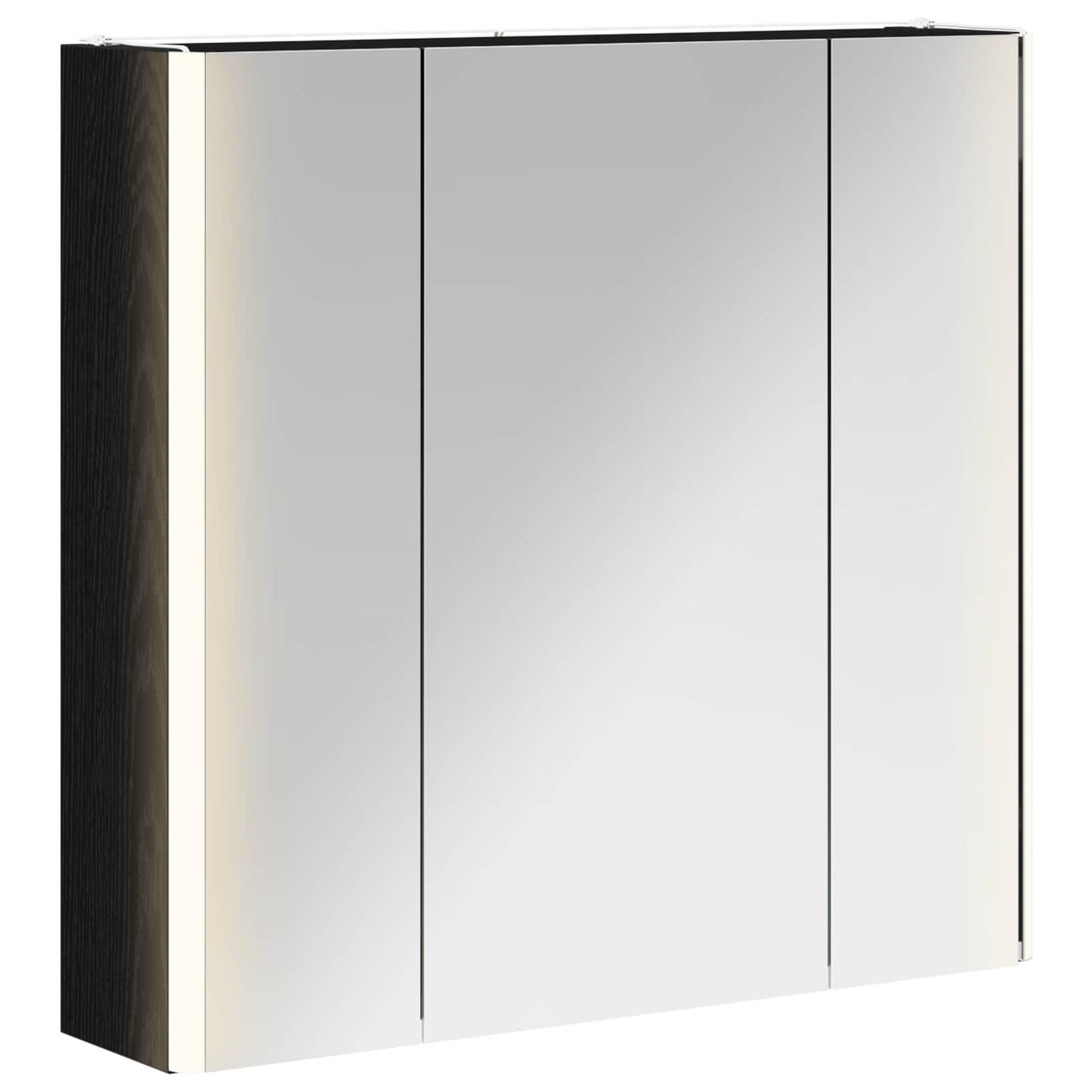 vidaXL Bathroom Mirror Cabinet Black Oak 63.5 x 15.5 x 60.5 cm