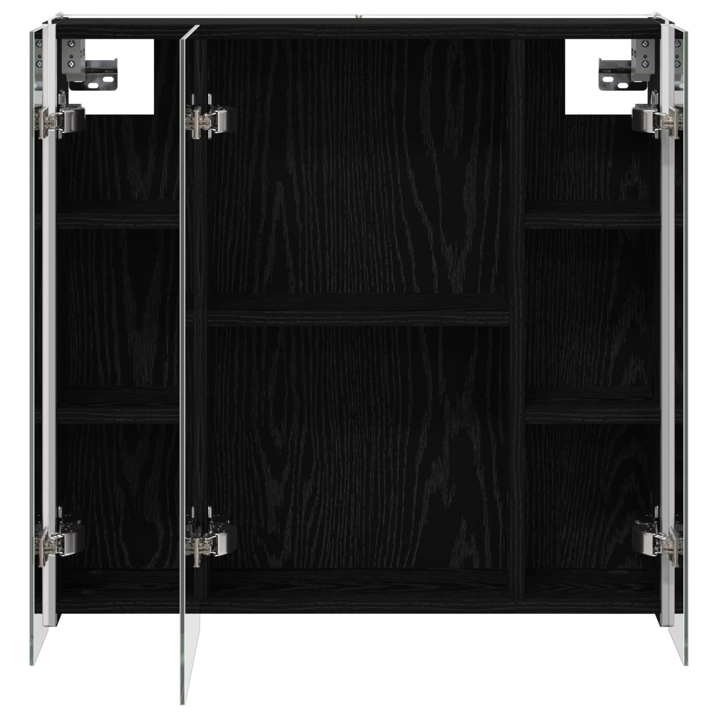 vidaXL Bathroom Mirror Cabinet Black Oak 63.5 x 15.5 x 60.5 cm