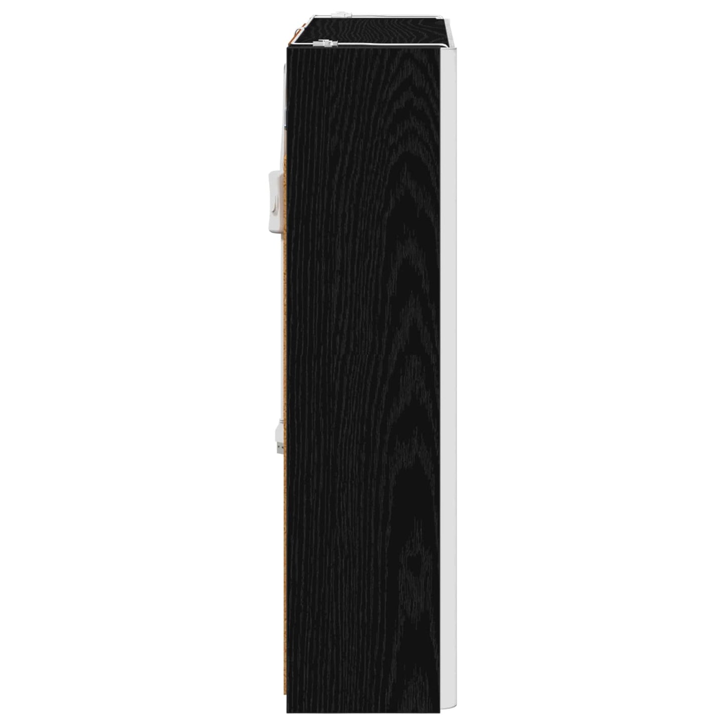 vidaXL Bathroom Mirror Cabinet Black Oak 63.5 x 15.5 x 60.5 cm