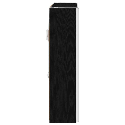 vidaXL Bathroom Mirror Cabinet Black Oak 63.5 x 15.5 x 60.5 cm