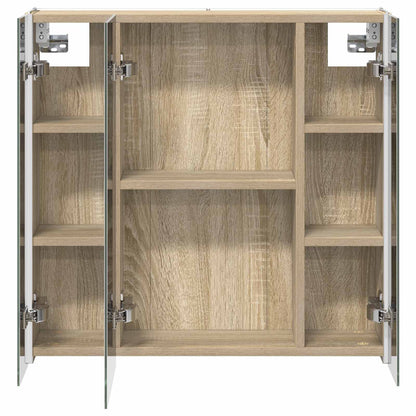 vidaXL Bathroom Mirror Cabinet Sonoma Oak 63.5 x 15.5 x 60.5 cm