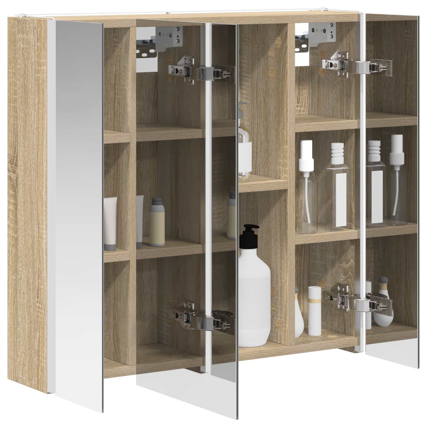 vidaXL Bathroom Mirror Cabinet Sonoma Oak 63.5 x 15.5 x 60.5 cm