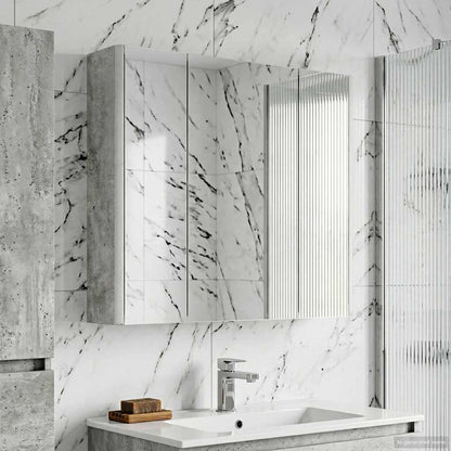 vidaXL Bathroom Mirror Cabinet Concrete Grey 63.5 x 15.5 x 60.5 cm