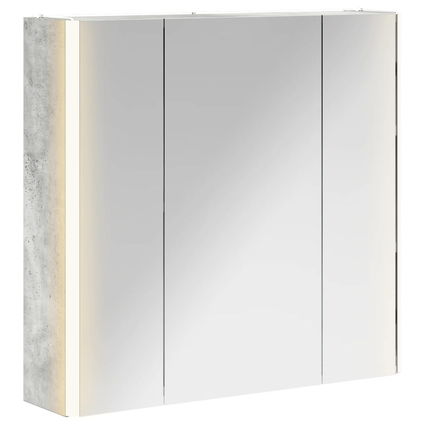 vidaXL Bathroom Mirror Cabinet Concrete Grey 63.5 x 15.5 x 60.5 cm