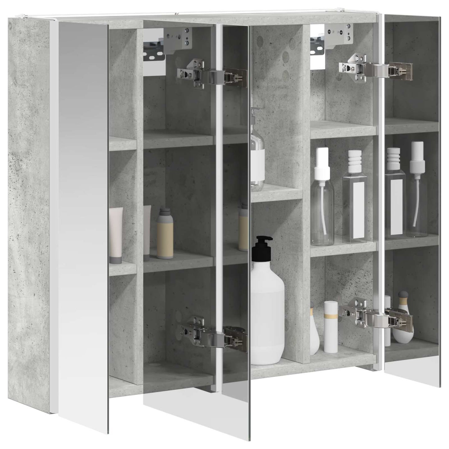 vidaXL Bathroom Mirror Cabinet Concrete Grey 63.5 x 15.5 x 60.5 cm