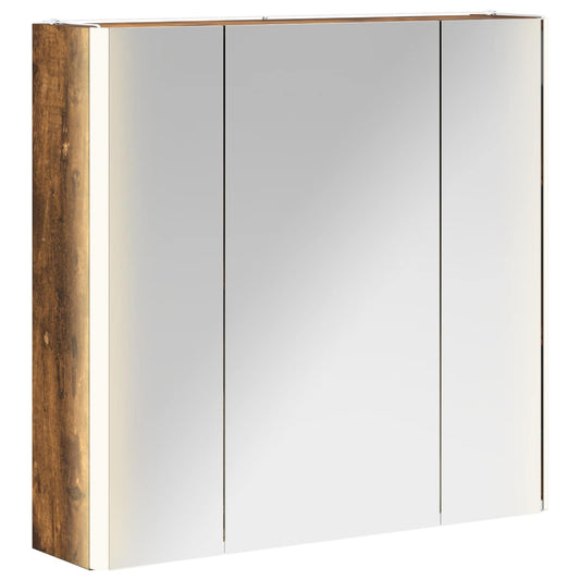 vidaXL Bathroom Mirror Cabinet Smoked Oak 63.5 x 15.5 x 60.5 cm