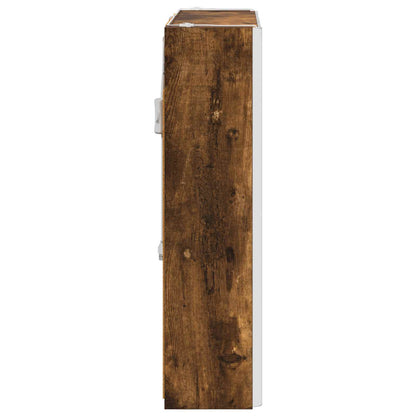 vidaXL Bathroom Mirror Cabinet Smoked Oak 63.5 x 15.5 x 60.5 cm