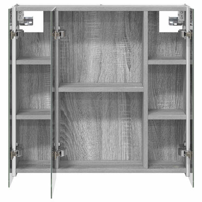 vidaXL Bathroom Mirror Cabinet Grey Sonoma 63.5 x 15.5 x 60.5 cm