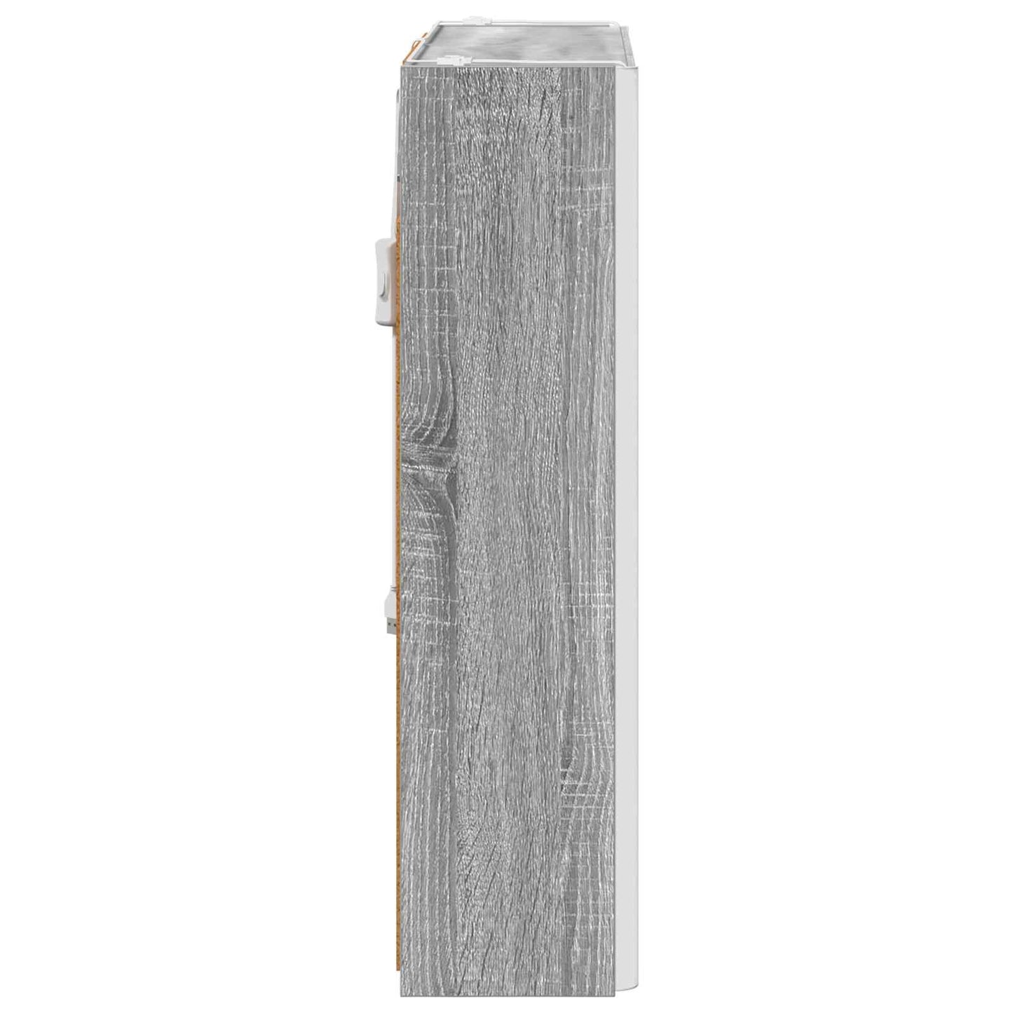 vidaXL Bathroom Mirror Cabinet Grey Sonoma 63.5 x 15.5 x 60.5 cm
