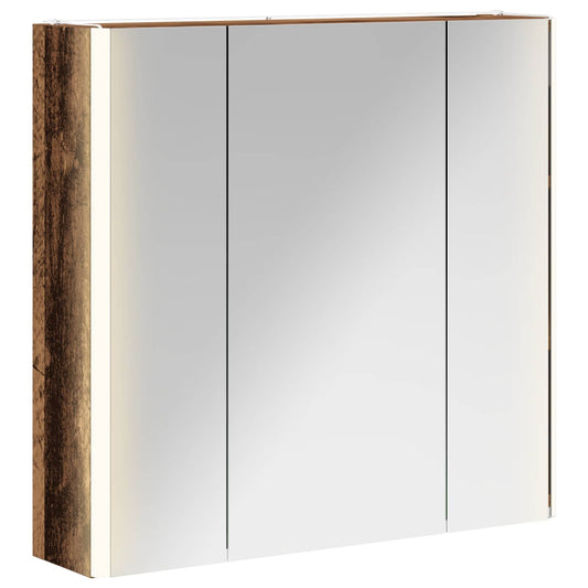 vidaXL Bathroom Mirror Cabinet Old Wood 63.5 x 15.5 x 60.5 cm