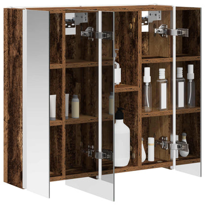 vidaXL Bathroom Mirror Cabinet Old Wood 63.5 x 15.5 x 60.5 cm