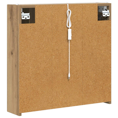 vidaXL Bathroom Mirror Cabinet Artisian Oak 63.5 x 15.5 x 60.5 cm